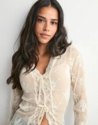 Nelly - Beige - Delicate Lace LS Top