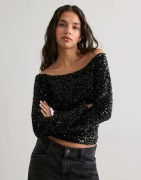 Pieces - Sort - Pckam Ls Offshoulder Top Jrs Bc