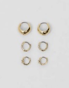 Pieces - Guld - Pcotelia Earrings 3-Pack D2D