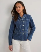 Only - Blå - Onlremi L/S Peplum Jacket Dnm Mae