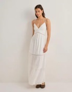 Nelly - Hvid - Maxi Lace Insert Dress