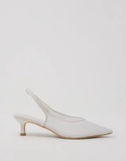 Nelly - Hvid - Lace V-Shape Slingback