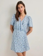 Vero Moda - Blå - Vmjosie Ss Wrap Short Dress Wvn Ga