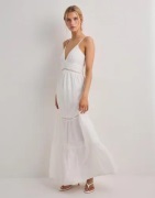 Nelly - Hvid - Maxi Lace Insert Dress