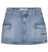 Calvin Klein Nederdel - Pockets Denim - Chalky Blue