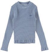 GANT Bluse - D2 Striped Rib Polo - BlÃ¥/Hvid