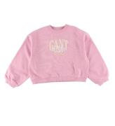 GANT Sweatshirt - C-Neck - Cropped - Milky Pink