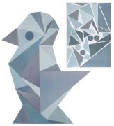 Sebra Wallstickers - BlÃ¥ Geometrisk Fugl