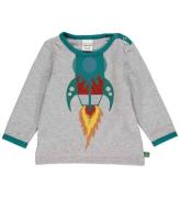 Freds World Bluse - Hello Rocket - GrÃ¥meleret m. Rumraket