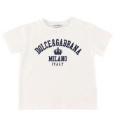 Dolce & Gabbana T-shirt - Essentiels - Hvid m. Tekst