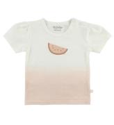 Minymo T-shirt - Creme/Rosa m. Melon