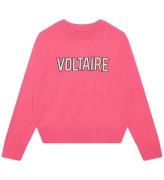 Zadig & Voltaire Bluse - Uld - Raspberry m. Tekst