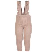 Condor Leggings m. Seler - Strik - Rib - Rosa Empo