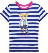 Polo Ralph Lauren T-shirt - Hvid/BlÃ¥stribet m. Bamse