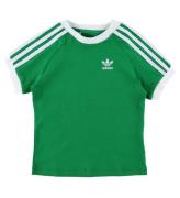 adidas Originals T-shirt - 3 Stripes - GrÃ¸n/Hvid