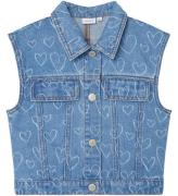 Name It Vest - NkfLilli - Dark Blue/Hearts