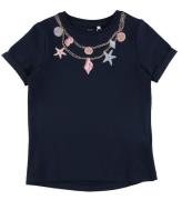 Name It T-shirt - NmfVix - Dark Sapphire/Necklace