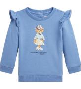 Polo Ralph Lauren Sweatshirt - LyseblÃ¥ m. Bamse/FlÃ¦ser