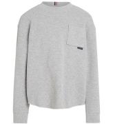 Tommy Hilfiger Bluse - Monotype Waffle - Light Grey Heather