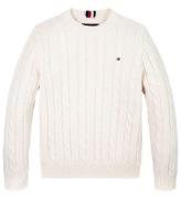 Tommy Hilfiger Bluse - Strik - Essential Reg Cable - Ivory Petal