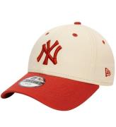 New Era Kasket - 9Forty - New York Yankees - Light Beige/RÃ¸d