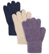 Minymo Handsker - Uld - 3-pak - Purple Sage