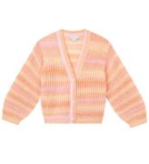 Stella McCartney Kids Cardigan - Strik - Rosa/Orangestribet