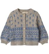 Wheat Cardigan - Strik - Jacquard - Warm Grey Melange