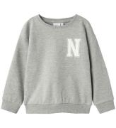 Name It Sweatshirt - NmmTollo - GrÃ¥meleret m. Hvid