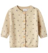 Name It Cardigan - Strik - NbfOnema - Summer Sand m. Blomster