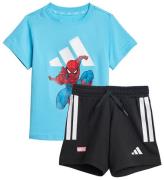 adidas Performance T-Shirt/Shorts - I MRVL SM T SET - BRCYAN/WHI