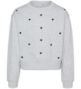 Vero Moda Girl Sweatshirt - VmOctavia - Light Grey Melange/Heart