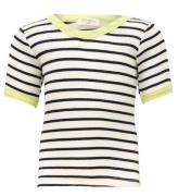 Minimalisma Bluse - Rib - Silke/Bomuld - Ben - Sailor/Lime