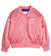 Mini Rodini Jakke - Note Chenille Satin Baseball - Pink