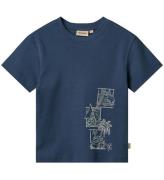 Wheat T-shirt - Ben - Blue Waves m. Print