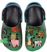 Crocs Sandaler m. Lys - Classic Clog K - BlÃ¥/Sort m. Minecraft