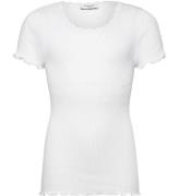 Rosemunde T-shirt - Rib - Balta - New White m. Blonder