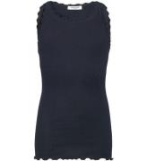 Rosemunde Top - Lang - Rib - Balta - Navy m. Blonder