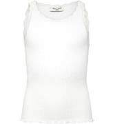 Rosemunde Top - Rib - Balta - New White m. Blonder