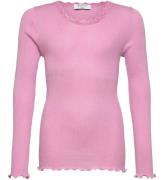 Rosemunde Bluse - Rib - Balta - Prism Pink m. Blonder