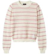 LMTD Bluse - Strik - NlfKuvi - Mauve Mist/White Stripes