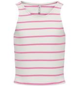 Kids Only Top - Rib - Short - KogNessa - Cloud Dancer/Fuchsia Pi