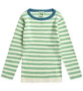 FUB Bluse - Rib - Ecru/Emerald