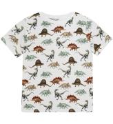 Minymo T-shirt - Bright White m. Dinosaurus