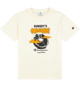 Champion T-shirt - Off White/Orange