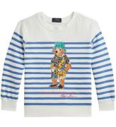 Polo Ralph Lauren Sweatshirt - BlÃ¥/Hvid Stribet m. Bamse