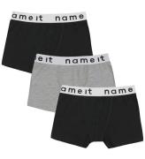 Name It Boxershorts - NkmBoxer - 3-pak - Sort/Bright White Waist