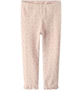 Lil' Atelier leggins - Rib - NbfGago - Peach Blush m. Blomster